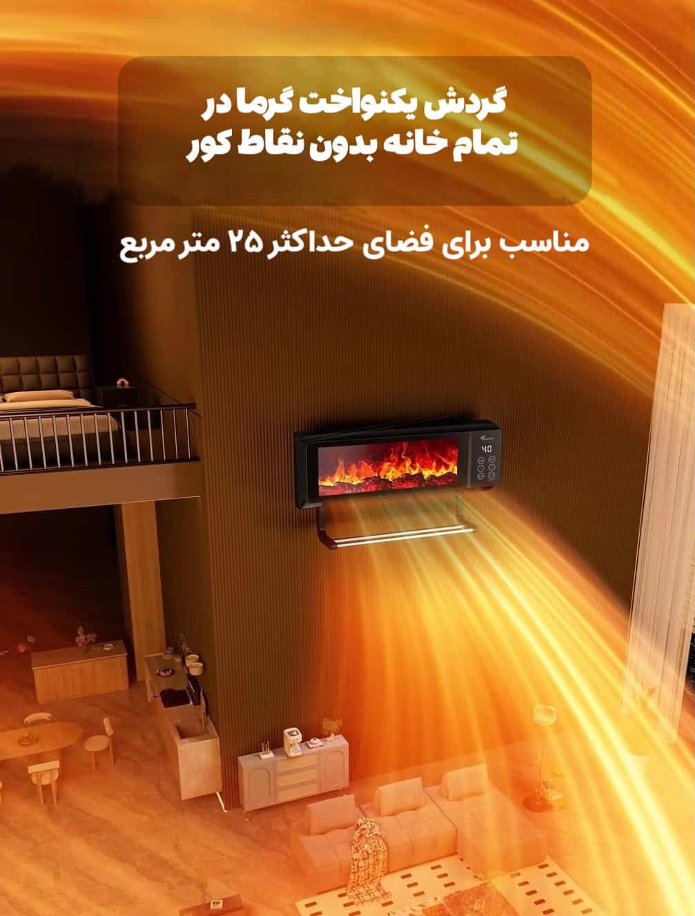 بخاری طرح شومینه برقی