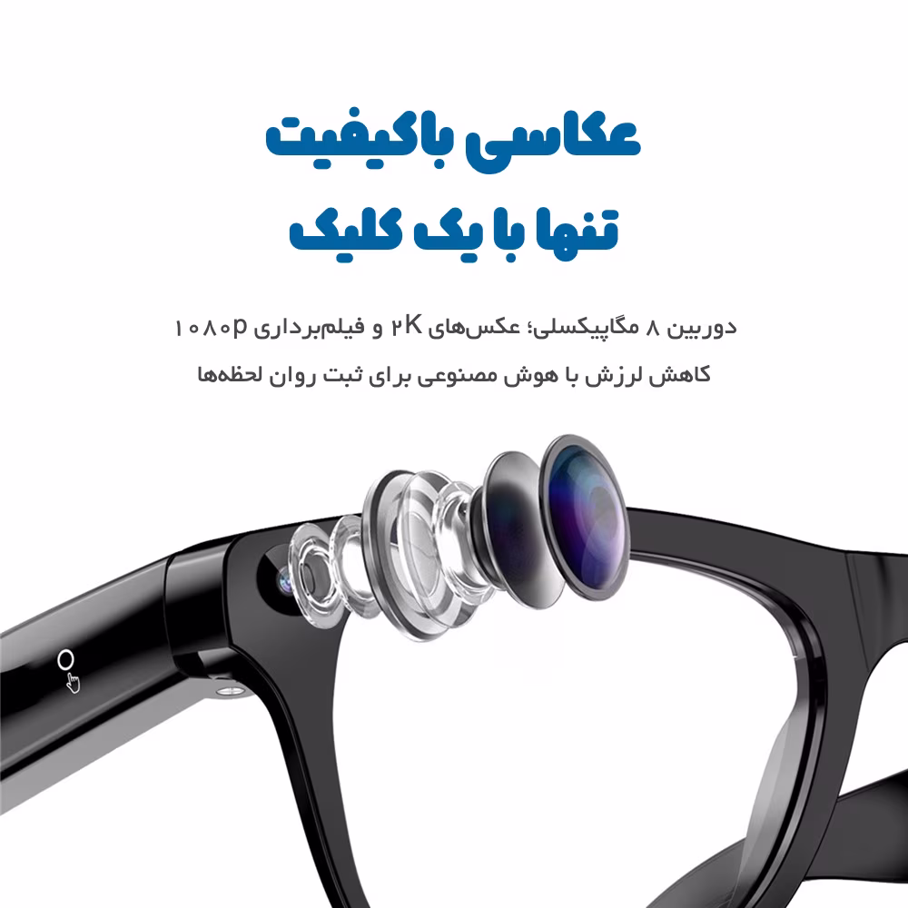 نمای دوربین عینک هوشمند XK One Pro برای عکاسی و فیلمبرداری