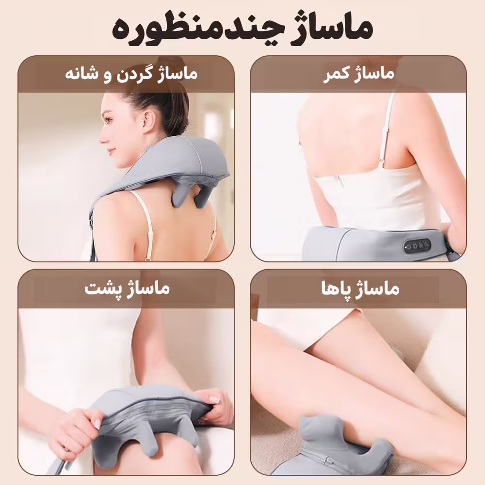 نحوه قرارگیری ماساژور HX-A101 روی گردن، شانه، کمر، پشت و پاها